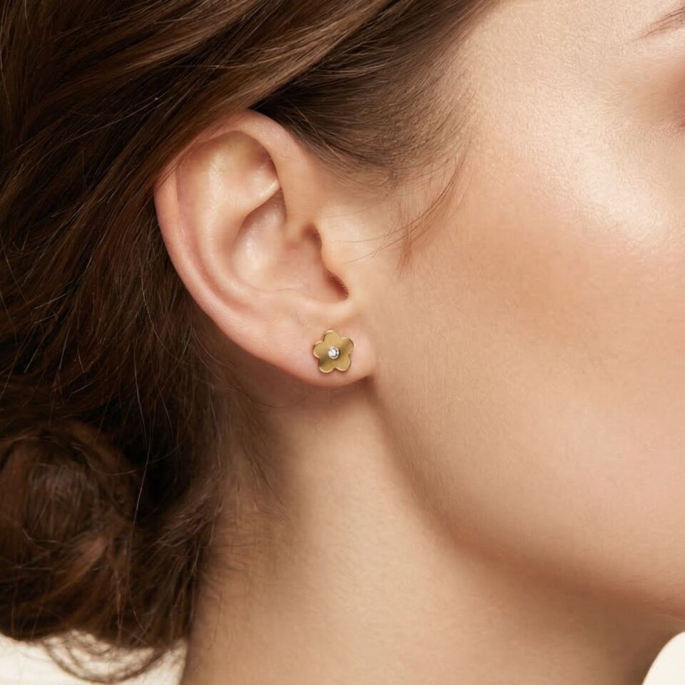 Mini 5-Petal Flower Stud Earrings