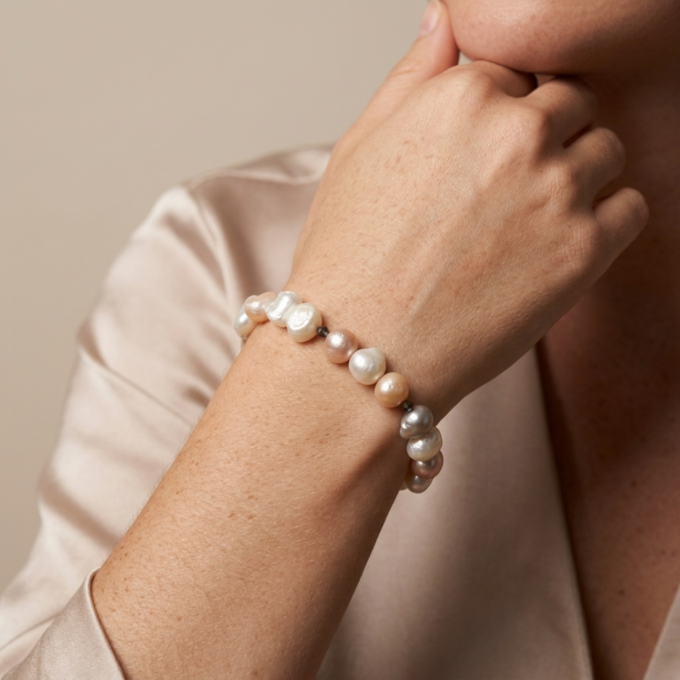 Sculpted Pearl Form Bracelets