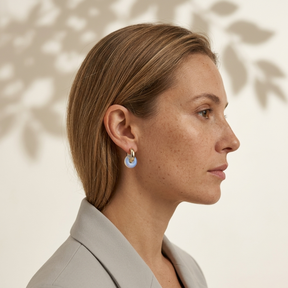 Core Stone Hoop Earrings