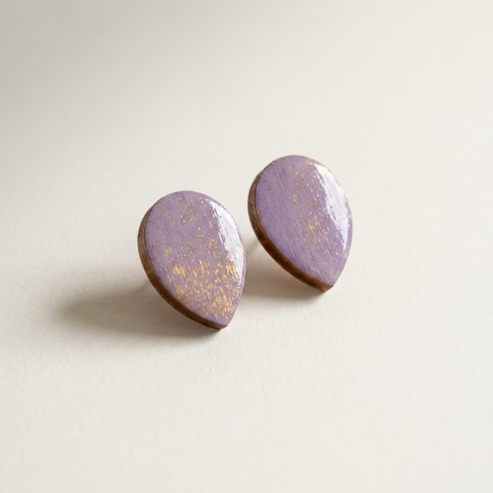 Wood Drop Earrings